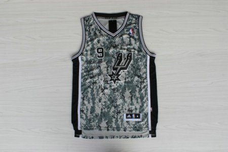Maillot De Basket San Antonio Spurs Tony Parker 9 Tissus Sportif Fans Edition Camouflage